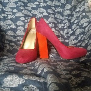 💞HP💞Freepress Orange & Magenta platform heels